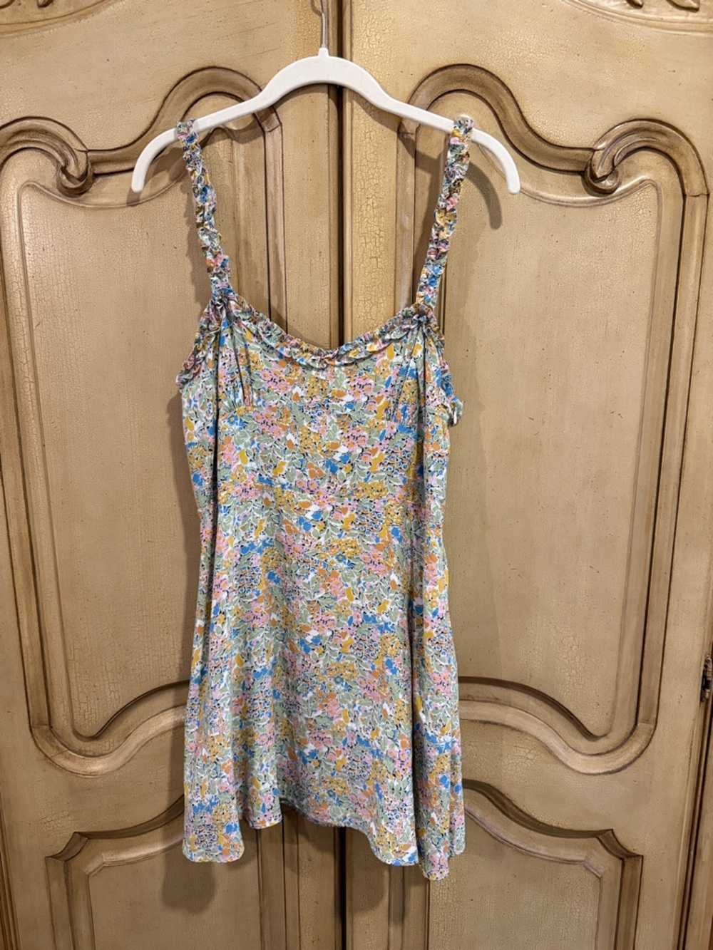 Zara Pastel Floral Slip Dress in Pink, Blue, Yellow and Cream